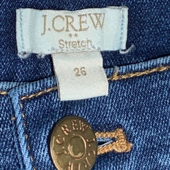 J.Crew Distressed Skinny Stretch Blue Jeans Women’s 26 - Picture 9 of 10